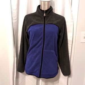 Land's End Purple & Grey Women's Fleece Zip‎ Front Jacket Size Small